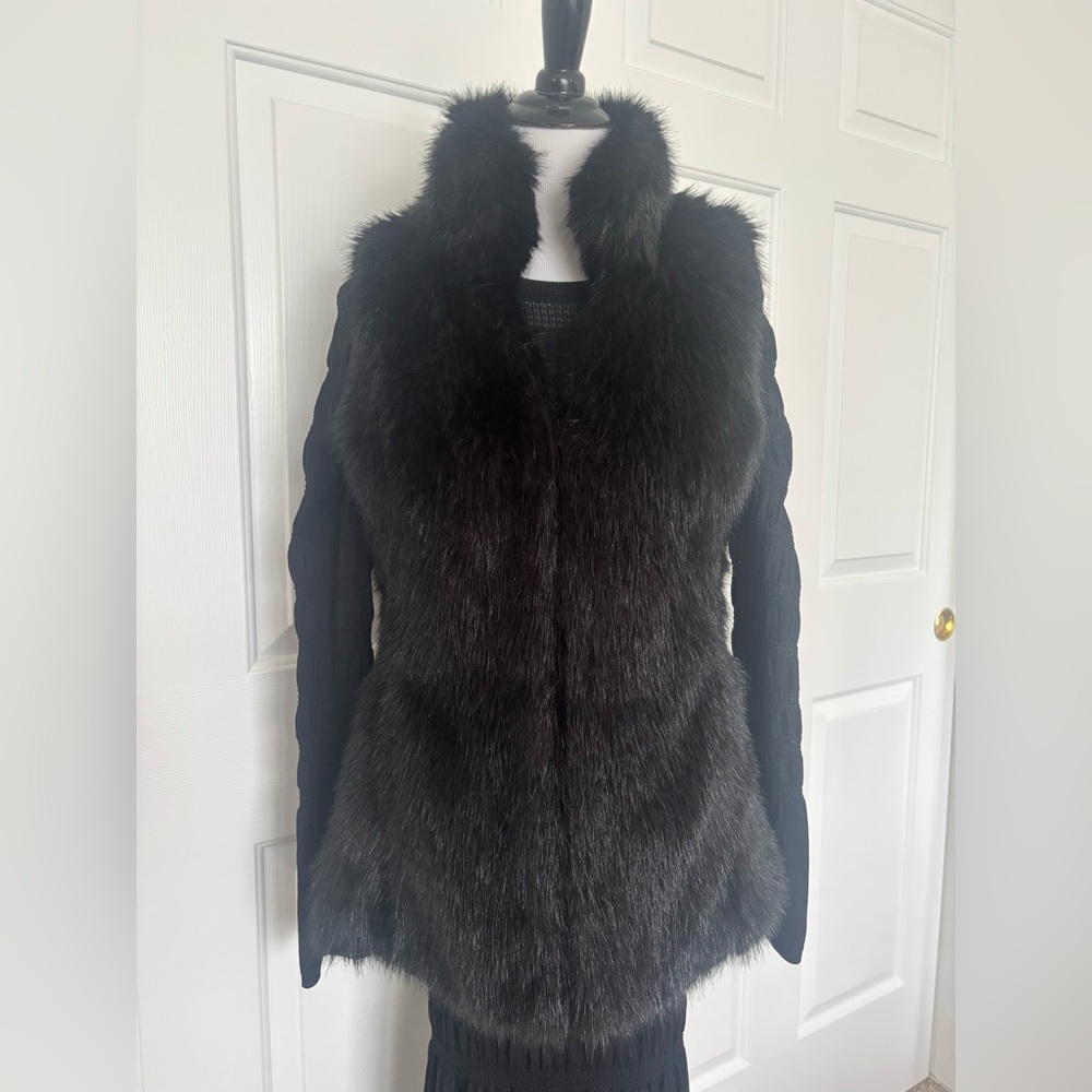 ***PRICE DROP*** White House Black Market Black Faux Fur Vest